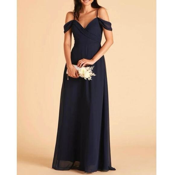 Birdy Grey Dresses & Skirts - NWT Birdy Grey SPENCE Convertible Chiffon Dress Gown Bridesmaid Navy Blue Medium